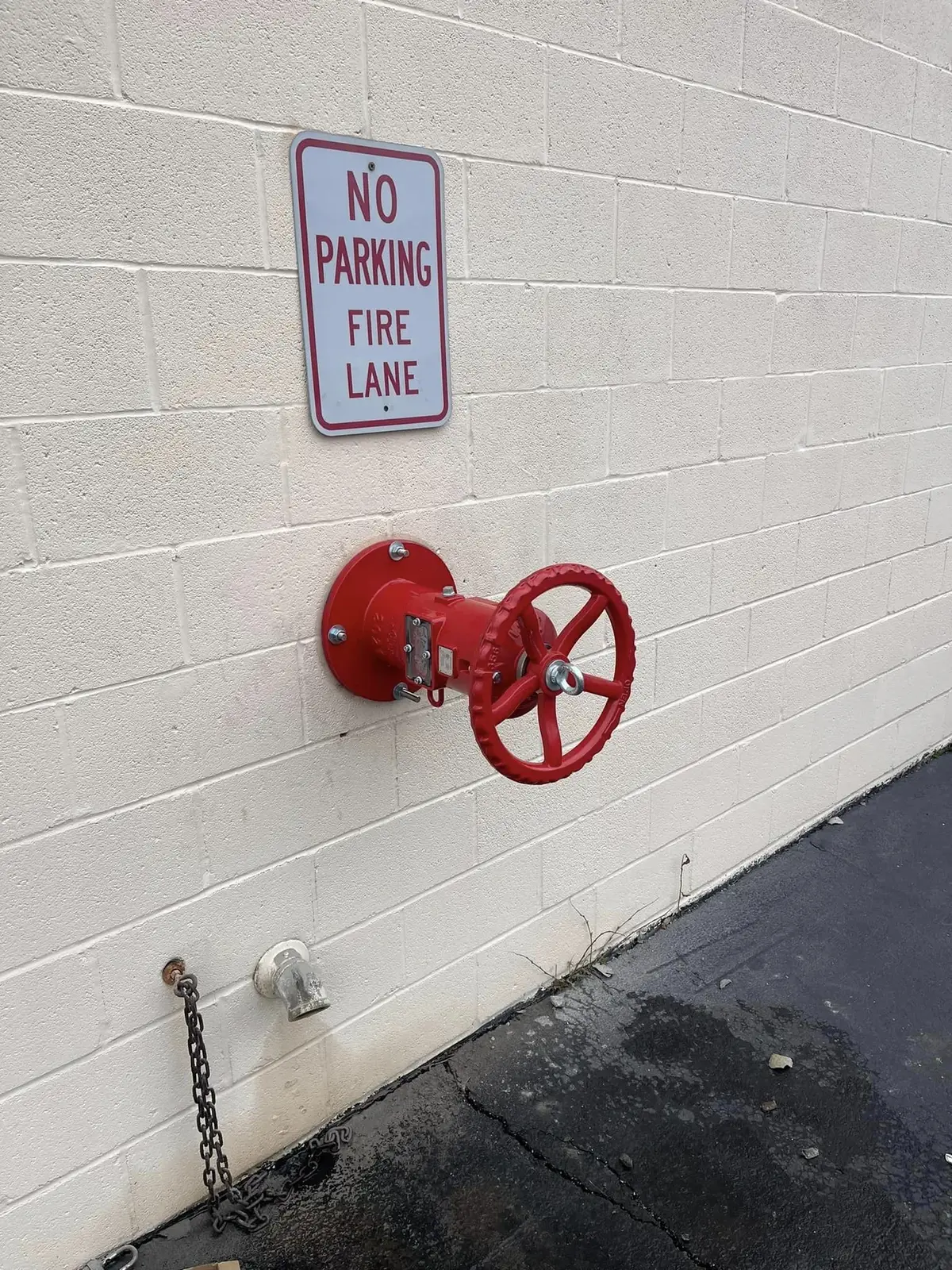 Exterior backflow control valve at a commercial property, Mentor, OH